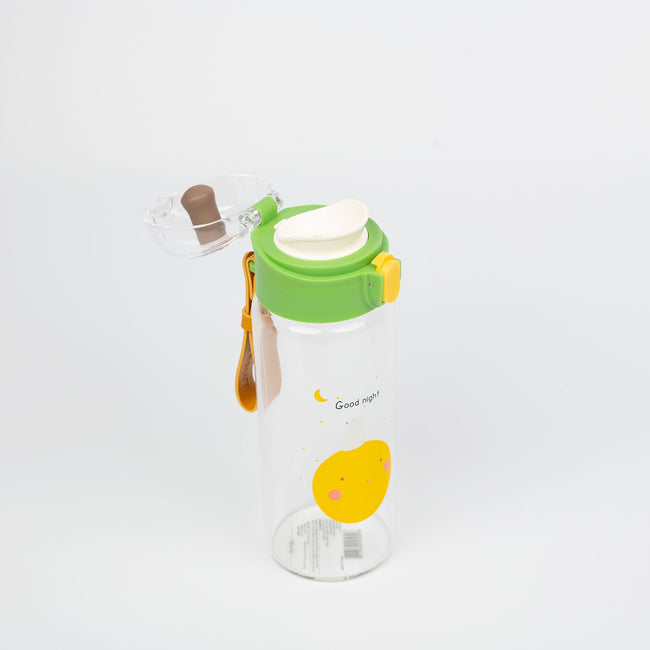 1NOM WAIT Bear Glass Bottle with Flip Cap - Green