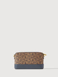 Bonia Brown Monogram Trim Leather Lady Sling Bag 860365-811-78