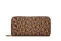 Bonia Brown Monogram Modello Zipperd Long Wallet 86522-506-15