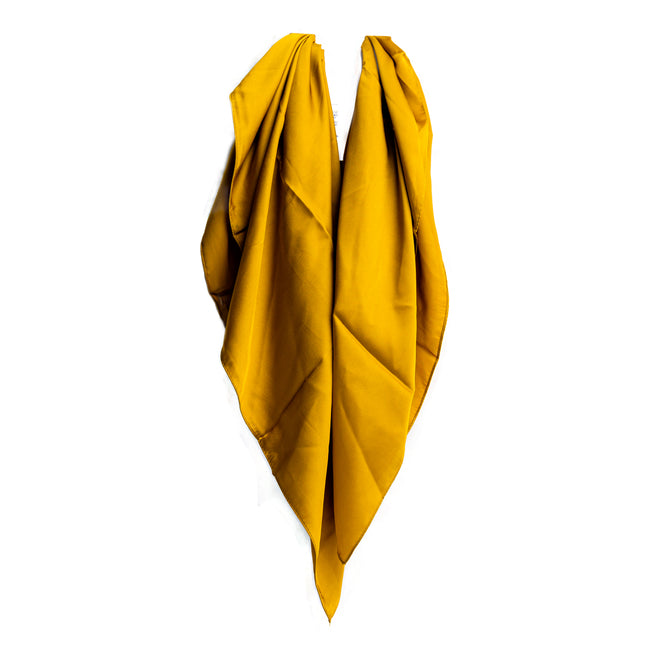 1NOM Plain is Nordic Clean Color Contracted Silk Scarf - Yellow