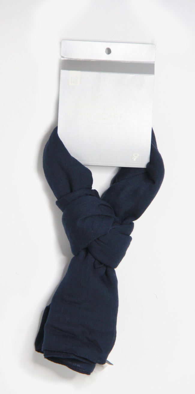 1NOM Nordic Simple Clean Color Scarf - Dark Blue