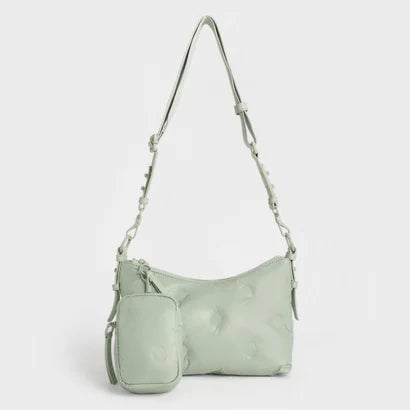 CHARLES & KEITH Sianna Nylon Crossbody Bag Mint Green