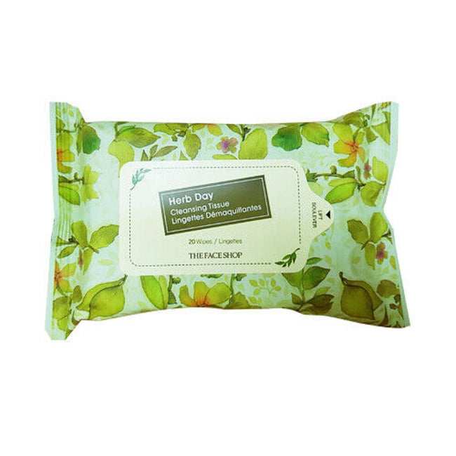 THEFACESHOP HERB DAY CLEANSING WIPES (20wipes)