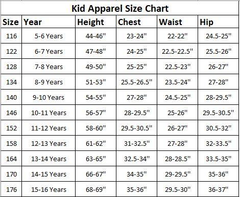 Adidas youth clothing size chart discount