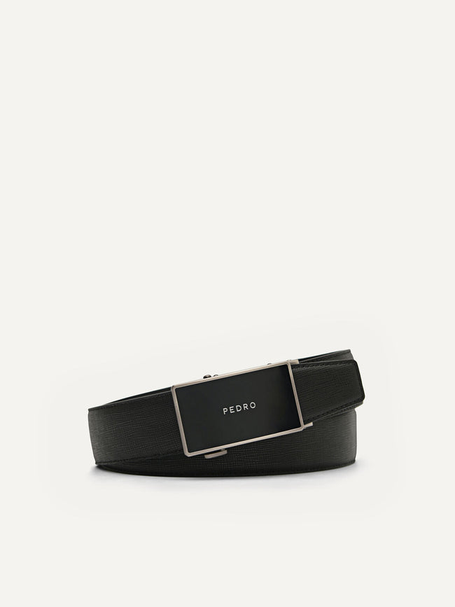 PEDRO MEN Embossed Leather Automatic Belt Black PM3-15940211