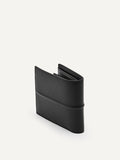 PEDRO MEN Embossed Leather Bi-Fold Wallet with Insert Black