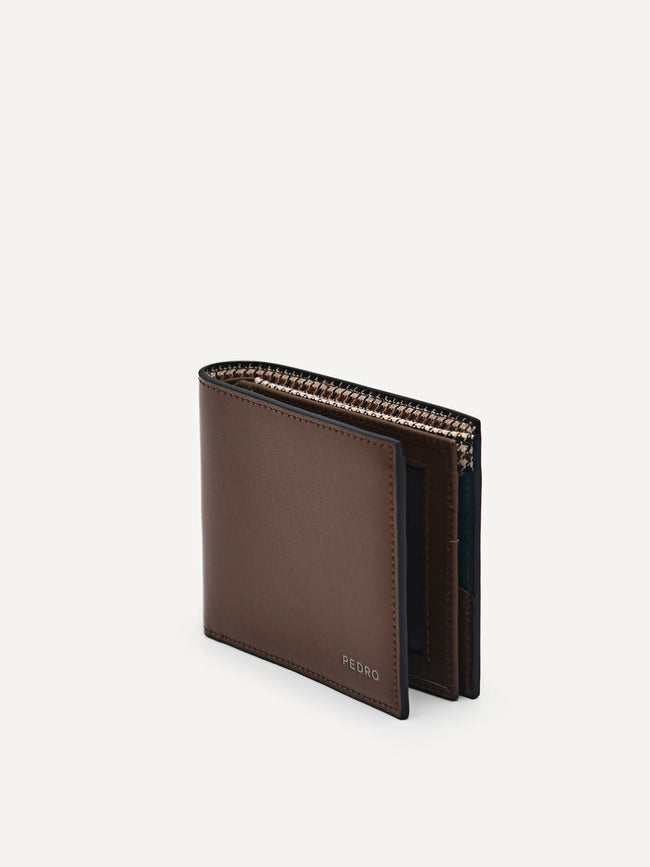 PEDRO MEN Leather Bi-Fold Flip Wallet Brown PM4-16500071