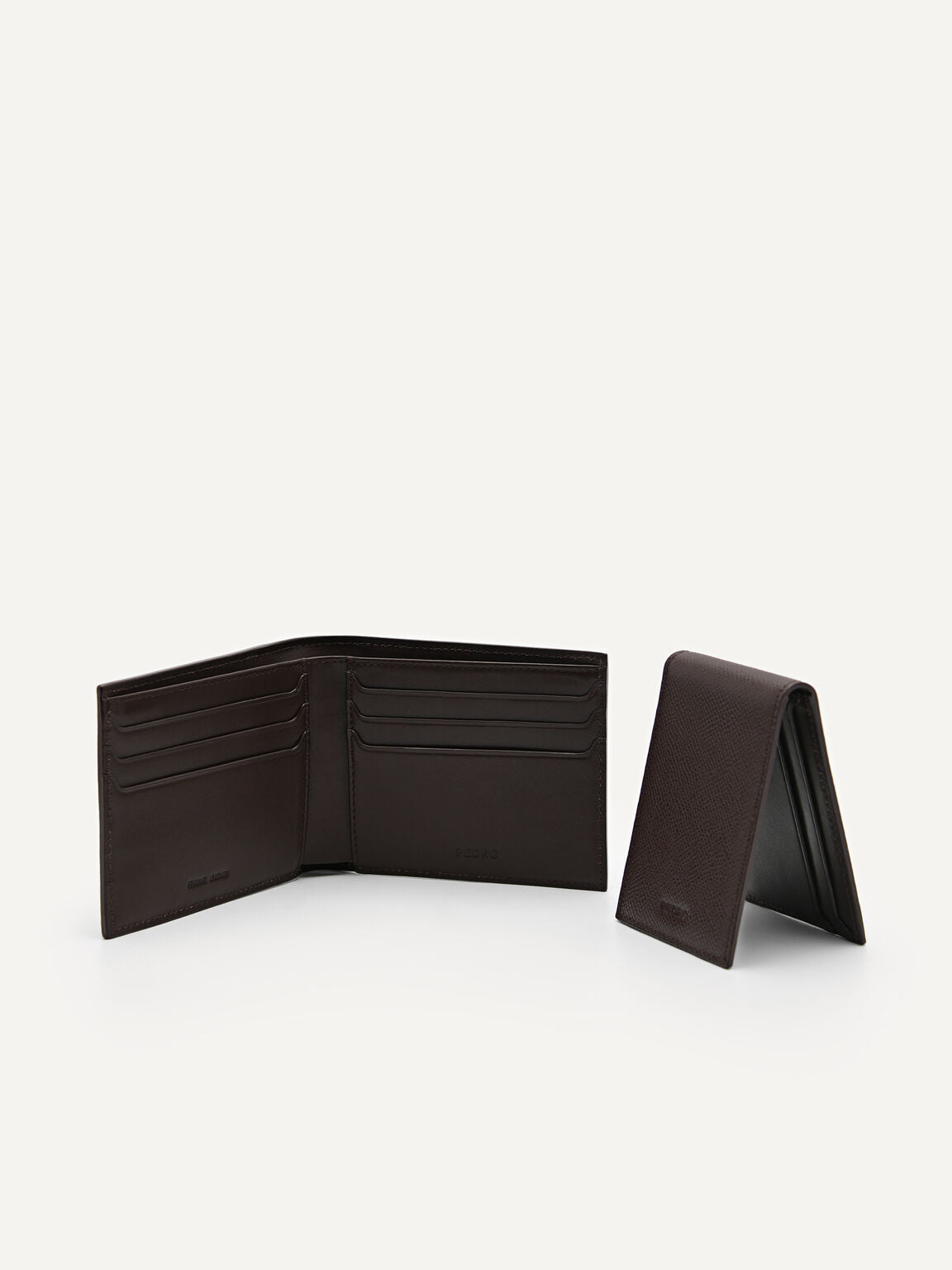 PEDRO MEN Icon Leather Bi-Fold Wallet with Insert Black PM4