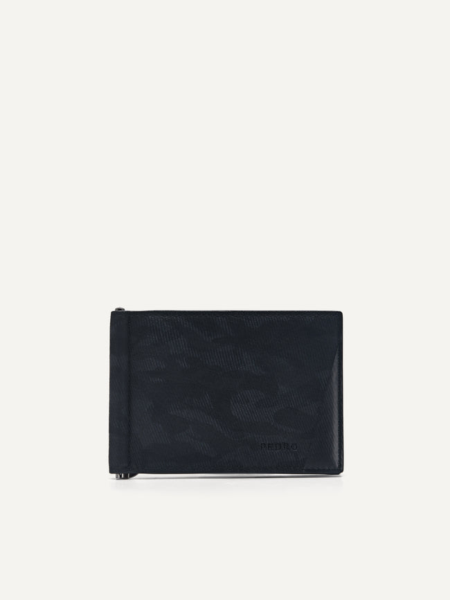 PEDRO MEN Leather Bi-Fold Card Holder with Money Clip Black PM4-25940090-1