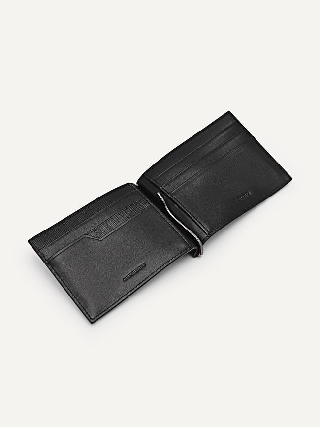 Pedro Embossed Leather Bi-Fold Money Clip PM4-25940093 Black