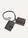 PEDRO Men Icon Leather Card Holder with Lanyard