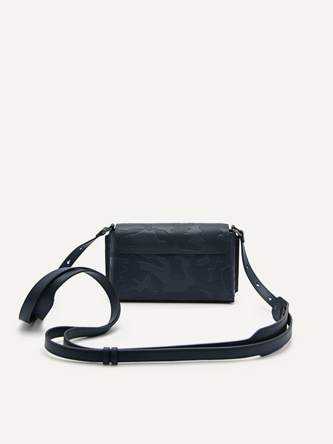 PEDRO MEN Leather Sling Pouch Navy PM4-96500011