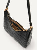 PEDRO WOMEN Studio Bardot Leather Shoulder Bag Black