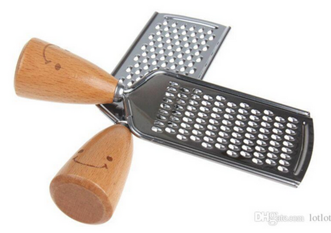 1 NOM Stainless Steel Grater With Wooden Handle