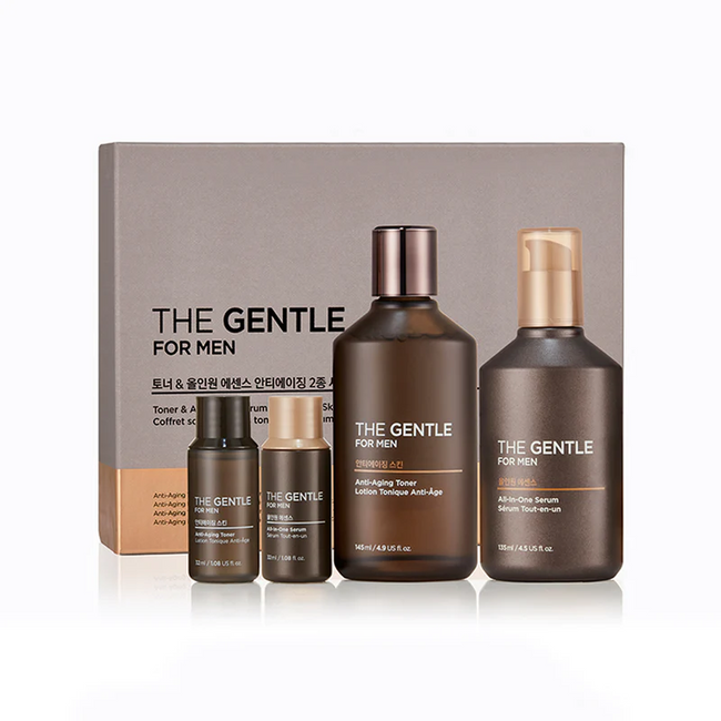 THEFACESHOP THE GENTLE FOR MEN TONER & ALL-IN-ONE SERUM ANTI-AGING SKINCARE SET