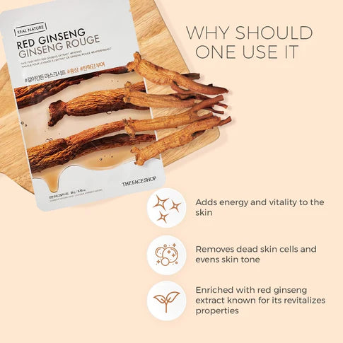 THEFACESHOP REAL NATURE RED GINSENG FACE MASK(GZ)